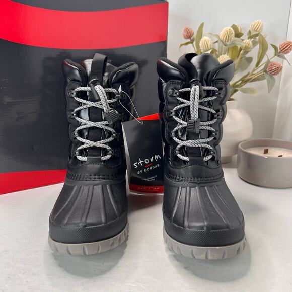 Storm by Cougar Cardiff N-Q Waterproof Puffy Snow Winter Boots Black Women 7 NWB - Picture 2 of 10